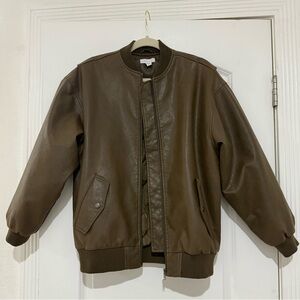 TopShop Leather Bomber Jacket